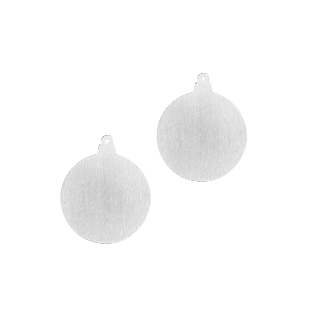 Metal Stamping Blanks Aluminum Ball Ornament Blank, 38mm (1.5") x 31.75mm (1.25"), 14 Gauge, Pack of 2